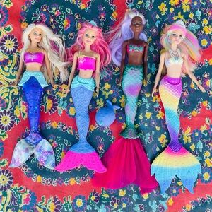 Lot of Four Barbie Dreamtopia Mermaids